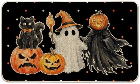 Hexagram Halloween Door Mat Pumpkin Ghost Doormat Front Porch Decorations by Hexagram