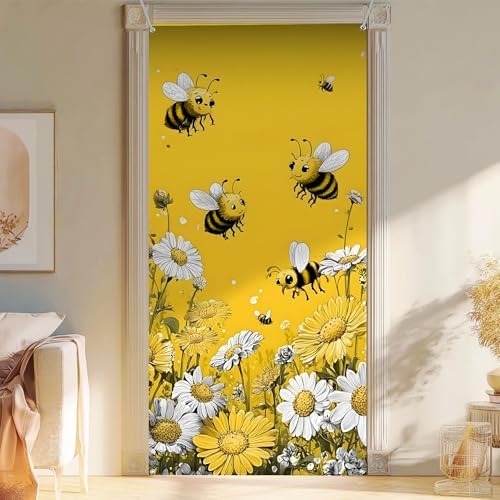 Front Door Covers Decorative, Spring Flower Design Door Curtain 70.8 x 35.4 Inch for Porch Outdoor Indoor Home Decor (Colorful-233) - Image 5