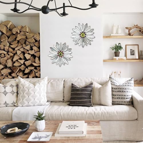 YEAHOME Metal Farmhouse Boho Wall Art, 2 Set 11" Galvanized Wall Decor for Bedroom & Outdoor - Image 4