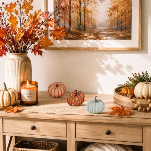 Smile Fall Wooden Decor Set 3-Piece Neutral Pumpkin Tabletop Signs for Autumn Harvest Home Decor - Image 4