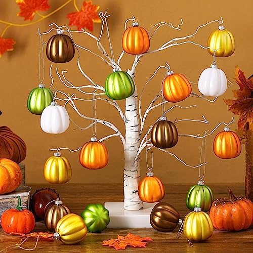 Tigeen 30 Pcs Fall Pumpkin Tree Ornaments Autumn Hanging Decor, Cute - Image 2