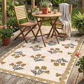 4x6 Covered Outdoor Patio Rug, Beige Washable Front Porch Entry Rug by Othilic