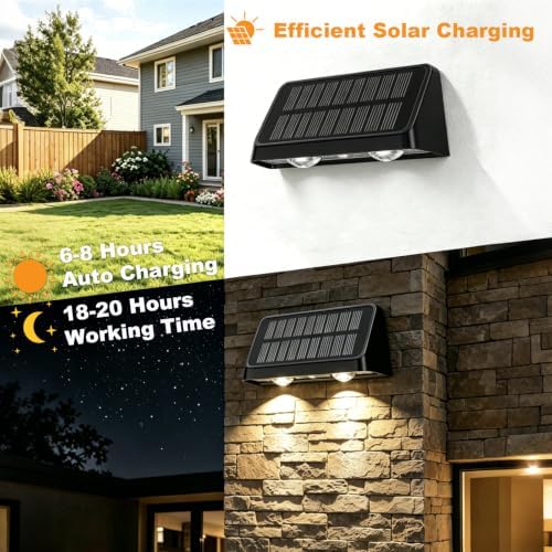 Solar Fence Lights Outdoor,Solar Powered Wall & Deck Lights 8 Pack - Image 5