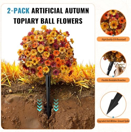 Alupssuc 8Pcs Artificial Topiary Ball Flowers for Outdoors Planters Decor - Image 4
