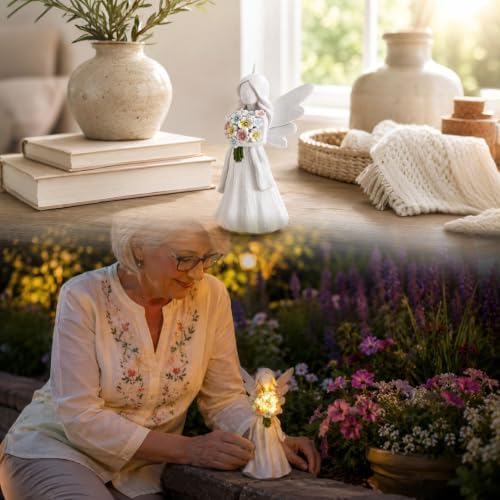 Goodeco Solar Angel Statue with Bouquet LED Light Garden Decor - Image 7