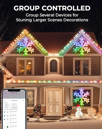 32" Smart LED Snowflake Christmas Lights Outdoor, App Control DIY Colors - Image 4
