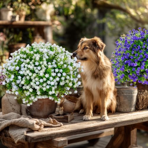 AXYLEX Artificial Flowers for Outdoors, 12 Bundles Fake Plants (White) - Image 2