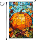 Fall Garden Flag For Outdoor Decor Thanksgiving Garden Flags Autumn Stained Glass Pumpkin Maple Leaf Double Sided Small Burlap Outside Porch Lawn Yard Flags Decorations 12.5x18 Inch by Unknown