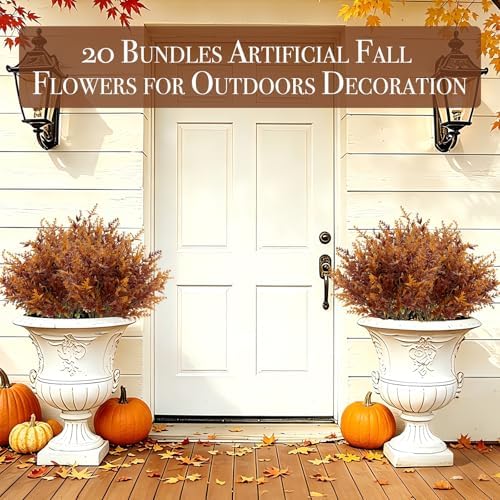 TURNMEON 20 Bundles Artificial Fall Flowers for Outdoors Fall Decorations - Image 4