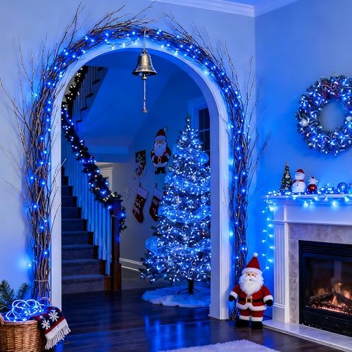 JMEXSUSS 91.5ft Connectable 250 LED Blue Christmas String Lights Indoor - Image 3