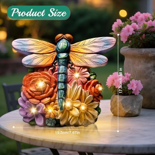 Linkax Dragonfly Statues Solar Garden Decor, Christmas Gift for Grandma Mom - Image 5