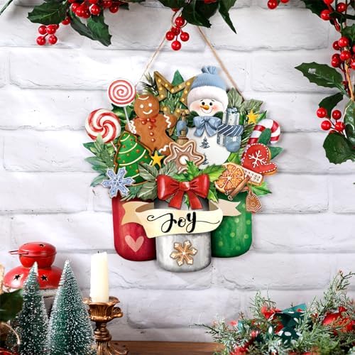 Boao Christmas Welcome Door Hanger, Snowman Door Sign Decor - Image 6