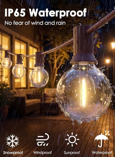 25FT G40 LED Brown Outdoor String Lights with 25 Plastic Shatterproof Bulbs - Image 5