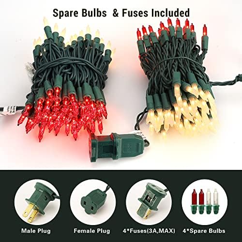 BrizLabs Red & White Christmas Lights, 300 Count 69.6ft Mini Outdoor Lights - Image 2