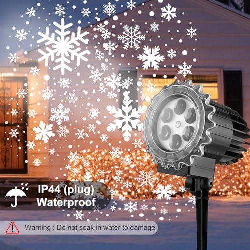 Snowflake Christmas Projector Lights Outdoor, Christmas Snowflake Projection Lights with Remote Control, Christmas Light Projector for Yard Porch Decorations - Image 3