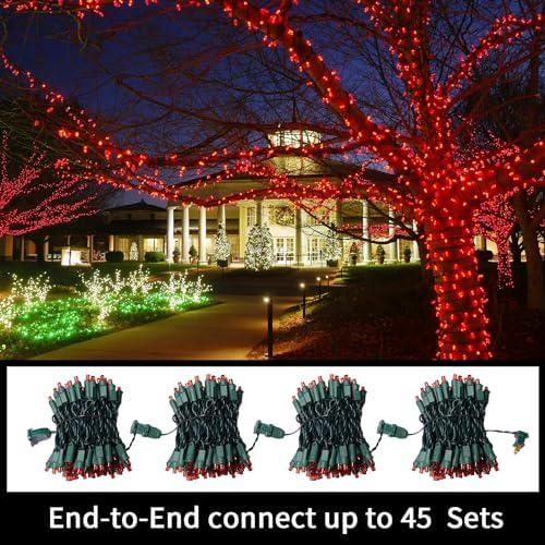 LAMPHOME 60LED Red Valentine Lights, Valentine Room Lights Green Wire, Connectable Plug in red Christmas String Light Indoor Outdoor for Christmas Bedroom Valentines Day Party - Image 6