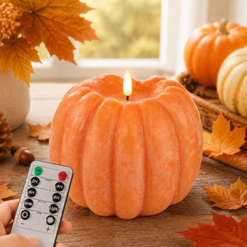 Fall Decorations for Home, Flameless Pumpkin Candles for Fall Decor by MUMCHASI