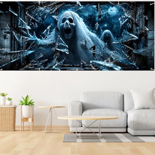 7 x 16 ft Ice Zombie Halloween Garage Door Decorations Halloween decorations Door Cover, Hanging Banner for Home, Outdoor, Indoor, Spooky Party,Wall, Window - Image 5