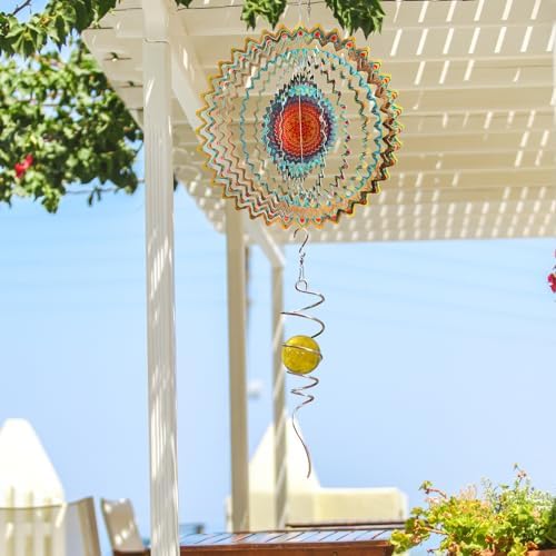 Wind Spinner, Mandala Circle Wind Spinners Outdoor Garden Decor - Image 2