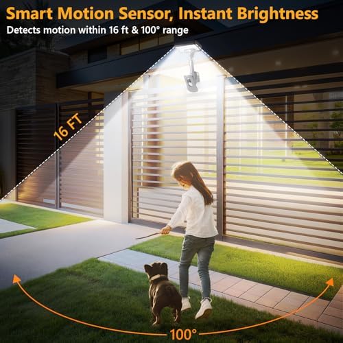 Clip On Solar Motion Lights Outdoor,360°Rotatable Fence Lights(1Pack,6000K) - Image 5
