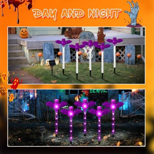 10 Pack Solar Halloween Bat Pathway Lights, 3D Solar Lights - Image 4