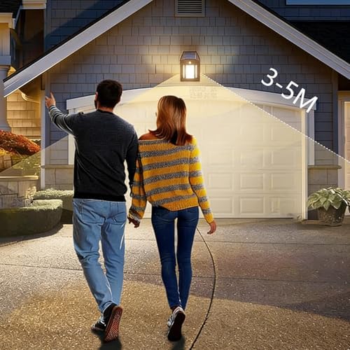 2 Pack Solar Porch Lights, Solar Wall Lights Outdoor Motion Sensor, Dusk to Dawn Solar Lights Waterproof 3 Modes for Patio Door Garage Fence Yard Garden (2, Black) - Image 5