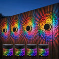 Lscsdf Seven-Color Changing Solar Mandala Projection Wall Light Decorative Solar Mandala Lights Outdoor Waterproof Metal Fence Lights for Yard Garden Post Patio Backyard Decor (4pcs) by Lscsdf
