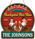 Personalized Summer Vibe Relax Unwind On Patio Backyard Bar Time Wood Sign, Gift For Couple, Husband, Wife, Summer Porch, Patio, Bar Decoration by Unknown