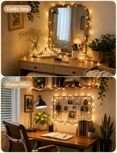 Hopolon Clear Christmas Lights Set 2 Pack 50 Count Green Wire Mini Lights - Image 2