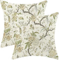 CXMEIFLY Spring Floral Birds Pillow Covers 20 x 20 Inch Set of 2 for Chinoiserie Flowers Decor Throw Pillows Sage Green Plant Outdoor Decorative Cushion Cases for Couch Bed Decorations by CXMEIFLY
