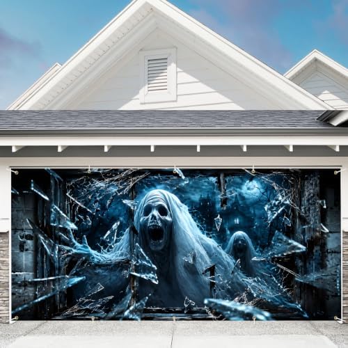 7 x 16 ft Ice Zombie Halloween Garage Door Decorations Halloween decorations Door Cover, Hanging Banner for Home, Outdoor, Indoor, Spooky Party,Wall, Window by THISFIND