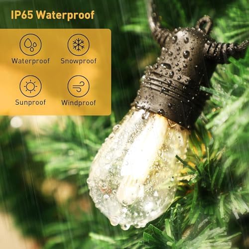 96FT LED Outdoor String Lights with S14 Shatterproof Plastic Bulbs (30+4 Spare) – ETL Listed IP65 Waterproof Heavy-Duty Patio Lights for Backyard, Bistro, Cafe Outdoor Lighting - Image 5