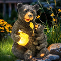 GIGALUMI Solar Garden Statues Bears 9" Black, Yard Decorations Outdoor by GIGALUMI