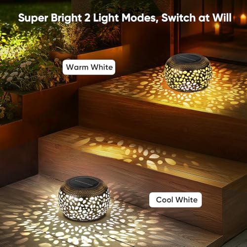Outdoor Solar Lanterns Patio Decor: 4 Pack Bronze Waterproof Solar Lights - Image 3