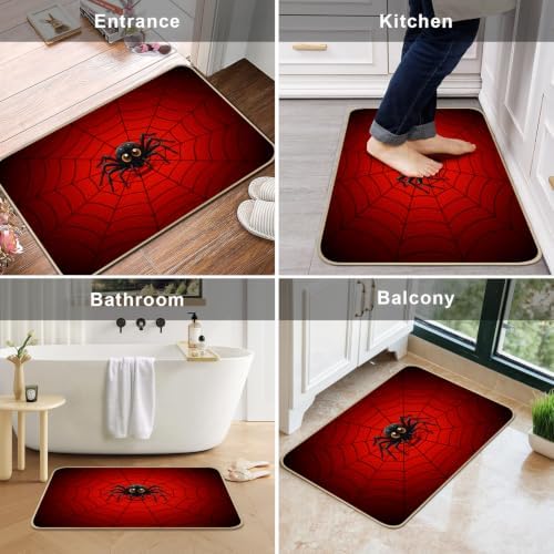 Nialnant Halloween Door Mat Door, Spider Front Door Mat Entrance 17” x 29” - Image 5