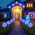 Brightown Snowflake Lights Outdoor, 10 Large Snowflake Christmas Pathway Lights Outdoor Christmas Decorations Yard Sidewalk Walkway Driveway Marker Stake, Blue and White by Brightown
