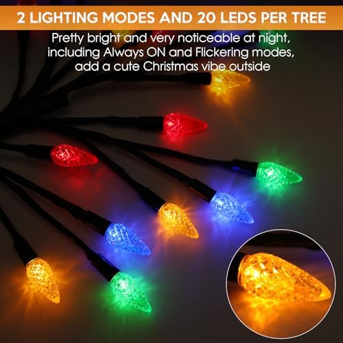 Solar Christmas Lights Outdoor Waterproof, Solar Powered Xmas Stake Lights - Image 4