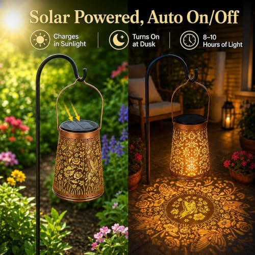LeiDrail Butterfly Solar Lanterns, Outdoor Hanging Garden Lights, 4 Pack - Image 3