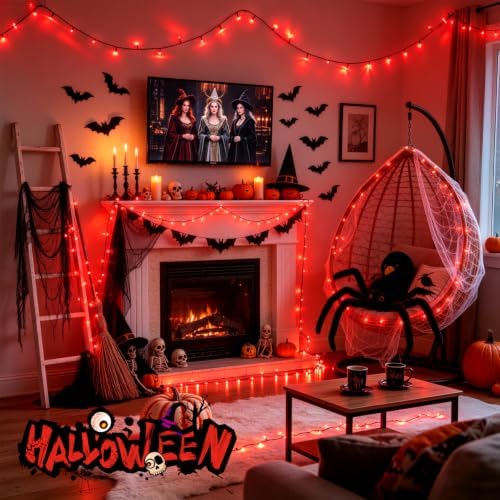 JMEXSUSS 250 LED Red Lights for Halloween, 91.5ft Red String Lights Plug in - Image 5