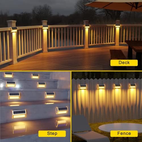 ROSHWEY Solar Deck Lights, Suitable for Fence Step Stair-Warm White-10Pack - Image 2