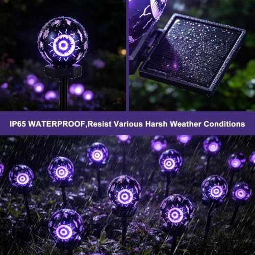 Solar Halloween Lights Outdoor(4pcs),Halloween Decorations Outdoor, IP65 Waterproof, Decor for Garden/Yard/Patio/Lawn/Pathway - Image 4