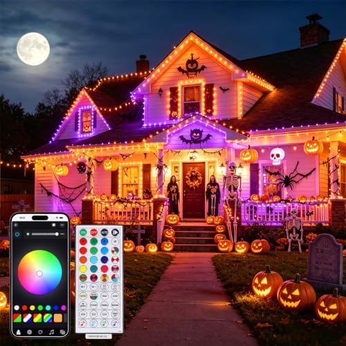 LJLNION Smart Color Changing Halloween Lights, 98.6FT 300 LED RGB String Lights with Remote & App Controlled, Music Sync Multiple Modes, Waterproof Indoor Outdoor Holiday Xmas Tree Party Decor - Image 5
