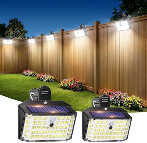 LUHLEE Clip on Solar Fence Lights Outdoor, 176 LED Motion Sensor Lights by LUHLEE