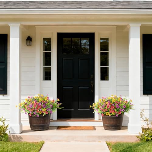 INQCMY Artificial Flowers for Outdoor Faux Plants Fake Flowers Spring Decor - Image 3