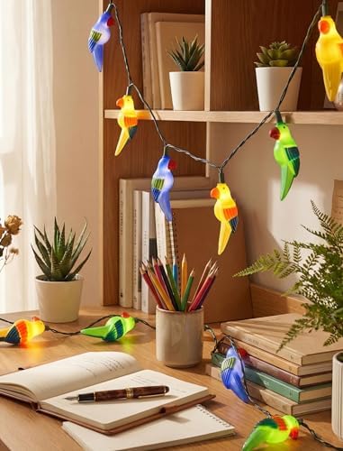 10 LED Tropical Beach Parrot Lights, 8.5Ft Camping String Lights Outdoor - Image 5