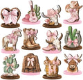 Wesiti 12 Pcs Cowgirl Party Decorations for Table Western Cowgirl Table Decorations Coquette Wooden Bownot Boot Hats Centerpiece Tabletop Decor for Tiered Tray Decor Bachelorette Favor by Unteilti