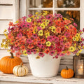 Artificial Fake Mums Fall Flowers for Outdoors Home Autumn Porch Decoration by Digtecno