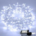 JMEXSUSS Connectable 8 Modes 100 LED White Christmas Lights Clear Wire by JMEXSUSS