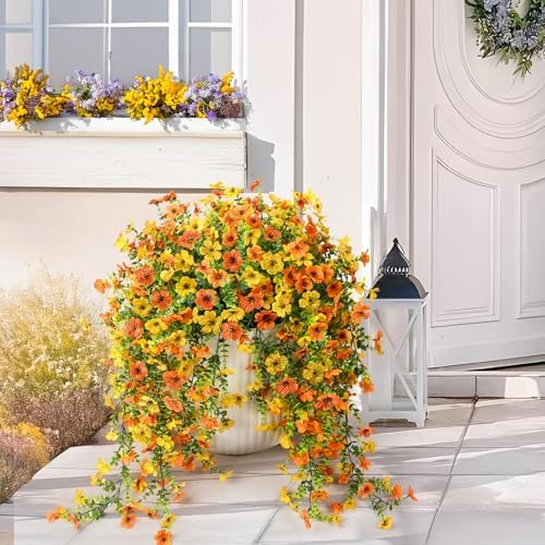 ZFProcess Artificial Fall Mums Fake Flowers Plants for Outdoor Home Decor - Image 3