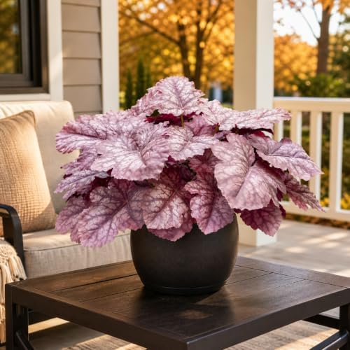 Fall Artificial Plants Faux Coral Bells Greenery for Outdoor Porch Planters - Image 6